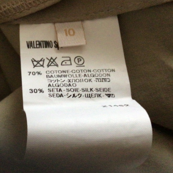 NWT VALENTINO Wide Crop Cotton/Silk Blend Utility Trousers Size 10 - Picture 9 of 9